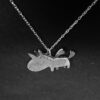 pendentif en argent gravé - Licornette volante
