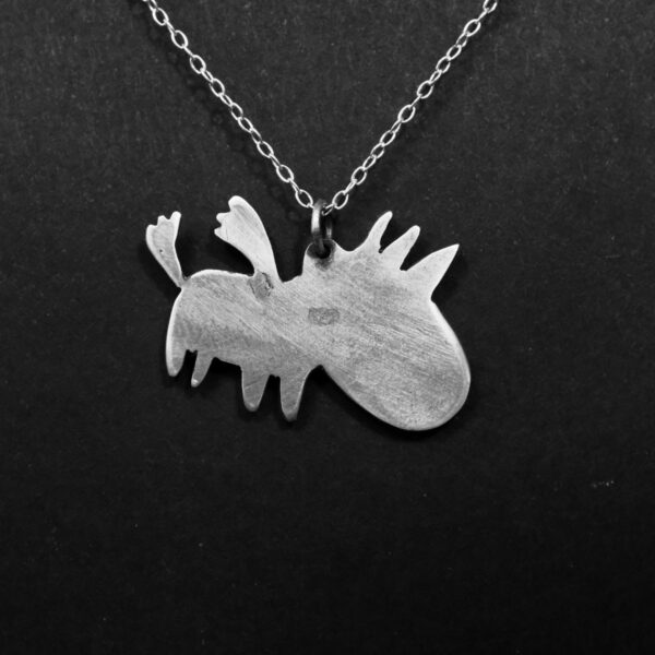 pendentif en argent gravé - Licornette volante